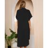 imageBsubseach Women Bathing Suit Cover Up Bikini Coverup Button Down Shirt DressBlack