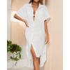 imageBsubseach Women Bathing Suit Cover Up Bikini Coverup Button Down Shirt DressWhite