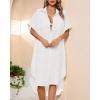 imageBsubseach Women Bathing Suit Cover Up Bikini Coverup Button Down Shirt DressWhite