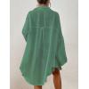 imageBsubseach Women Button Down Beach Shirt Cover Up for Swimwear Blouse TopsPgreen