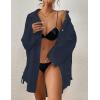 imageBsubseach Women Button Down Beach Shirt Cover Up for Swimwear Blouse TopsPink Blue