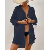 imageBsubseach Women Button Down Beach Shirt Cover Up for Swimwear Blouse TopsPink Blue