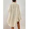 imageBsubseach Women Button Down Beach Shirt Cover Up for Swimwear Blouse TopsPivory White