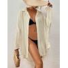 imageBsubseach Women Button Down Beach Shirt Cover Up for Swimwear Blouse TopsPivory White