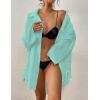 imageBsubseach Women Button Down Beach Shirt Cover Up for Swimwear Blouse TopsPlight Cyan