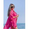 imageBsubseach Women Button Down Beach Shirt Cover Up for Swimwear Blouse TopsProse Red