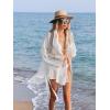 imageBsubseach Women Button Down Beach Shirt Cover Up for Swimwear Blouse TopsPwhite