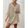 imageBsubseach Women Button Down Beach Shirt Cover Up for Swimwear Blouse TopsWithout Tieapricot