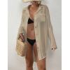 imageBsubseach Women Button Down Beach Shirt Cover Up for Swimwear Blouse TopsWithout Tieapricot