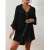 imageBsubseach Women Button Down Beach Shirt Cover Up for Swimwear Blouse TopsWithout Tieblack