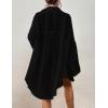imageBsubseach Women Button Down Beach Shirt Cover Up for Swimwear Blouse TopsWithout Tieblack