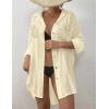 imageBsubseach Women Button Down Beach Shirt Cover Up for Swimwear Blouse TopsWithout Tieivory White