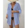 imageBsubseach Women Button Down Beach Shirt Cover Up for Swimwear Blouse TopsWithout Tielight Blue