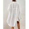 imageBsubseach Women Button Down Beach Shirt Cover Up for Swimwear Blouse TopsWithout Tiewhite