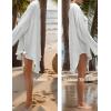 imageBsubseach Women Button Down Beach Shirt Cover Up for Swimwear Blouse TopsWithout Tiewhite