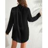 imageBsubseach Women Button Down Rolled Cuffed Long Sleeve Shirt Side Slit Collared Blouses with Pockets Oversized Rayon TopsBlack1
