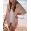 imageBsubseach Women Long Sleeve Beach Shirt Blouses Bathing Suit Cover Up Button Down CollarApricot