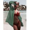 imageBsubseach Women Long Sleeve Beach Shirt Blouses Bathing Suit Cover Up Button Down CollarGgreen