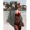 imageBsubseach Women Long Sleeve Beach Shirt Blouses Bathing Suit Cover Up Button Down CollarGgrey