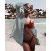 imageBsubseach Women Long Sleeve Beach Shirt Blouses Bathing Suit Cover Up Button Down CollarGlight Grey
