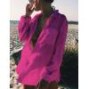 imageBsubseach Women Long Sleeve Beach Shirt Blouses Bathing Suit Cover Up Button Down CollarGpurple