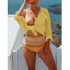 imageBsubseach Women Long Sleeve Beach Shirt Blouses Bathing Suit Cover Up Button Down CollarGyellow