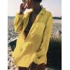 imageBsubseach Women Long Sleeve Beach Shirt Blouses Bathing Suit Cover Up Button Down CollarGyellow