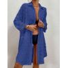 imageBsubseach Women Swimsuit Coverup Blouse Button Down Shirt Dresses Swiss Dot TopsDark Blue