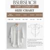 imageBsubseach Women Swimsuit Coverup Blouse Button Down Shirt Dresses Swiss Dot TopsJapricot