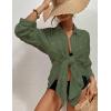 imageBsubseach Women Swimsuit Coverup Blouse Button Down Shirt Dresses Swiss Dot TopsJarmy Green
