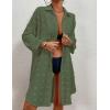 imageBsubseach Women Swimsuit Coverup Blouse Button Down Shirt Dresses Swiss Dot TopsJarmy Green