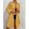 imageBsubseach Women Swimsuit Coverup Blouse Button Down Shirt Dresses Swiss Dot TopsJyellow