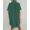 imageBsubseach Women Swimsuit Coverup Shirt Dress Button Down Bathing Suit Cover Up BeachwearDark Green