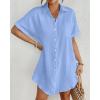 imageBsubseach Women Swimsuit Coverup Shirt Dress Button Down Bathing Suit Cover Up BeachwearLight Blue