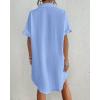 imageBsubseach Women Swimsuit Coverup Shirt Dress Button Down Bathing Suit Cover Up BeachwearLight Blue