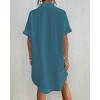 imageBsubseach Women Swimsuit Coverup Shirt Dress Button Down Bathing Suit Cover Up BeachwearPeacock Blue
