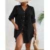 imageBsubseach Women Swimsuit Coverups Long Sleeve Button Down Beach Cover Up Dress Shirt TopBlack