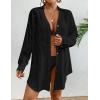 imageBsubseach Women Swimsuit Coverups Long Sleeve Button Down Beach Cover Up Dress Shirt TopBlack