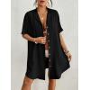 imageBsubseach Womens Bathing Suit Cover Ups Bikini Swimsuit Coverup for Women 2025 Button Down Beach Dress ShirtBlack