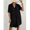 imageBsubseach Womens Bathing Suit Cover Ups Bikini Swimsuit Coverup for Women 2025 Button Down Beach Dress ShirtBlack