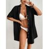 imageBsubseach Womens Bathing Suit Cover Ups Bikini Swimsuit Coverup for Women 2025 Button Down Beach Dress ShirtBlack