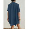 imageBsubseach Womens Bathing Suit Cover Ups Bikini Swimsuit Coverup for Women 2025 Button Down Beach Dress ShirtDark Blue