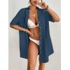 imageBsubseach Womens Bathing Suit Cover Ups Bikini Swimsuit Coverup for Women 2025 Button Down Beach Dress ShirtDark Blue