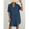 imageBsubseach Womens Bathing Suit Cover Ups Bikini Swimsuit Coverup for Women 2025 Button Down Beach Dress ShirtDark Blue