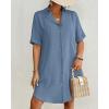 imageBsubseach Womens Bathing Suit Cover Ups Bikini Swimsuit Coverup for Women 2025 Button Down Beach Dress ShirtHaze Blue