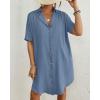 imageBsubseach Womens Bathing Suit Cover Ups Bikini Swimsuit Coverup for Women 2025 Button Down Beach Dress ShirtHaze Blue