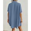 imageBsubseach Womens Bathing Suit Cover Ups Bikini Swimsuit Coverup for Women 2025 Button Down Beach Dress ShirtHaze Blue