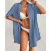 imageBsubseach Womens Bathing Suit Cover Ups Bikini Swimsuit Coverup for Women 2025 Button Down Beach Dress ShirtHaze Blue