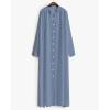 imageBsubseach Womens Kimono Swimsuit Coverup Beach Dress Lightweight Long Sleeve Bikini Cardigan Button Front Side Slit Cover UpBlue