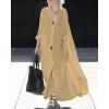 imageBsubseach Womens Kimono Swimsuit Coverup Beach Dress Lightweight Long Sleeve Bikini Cardigan Button Front Side Slit Cover UpKhaki